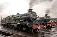 Two Double-Chimney GWR 4-6-0 Castle Class locos together