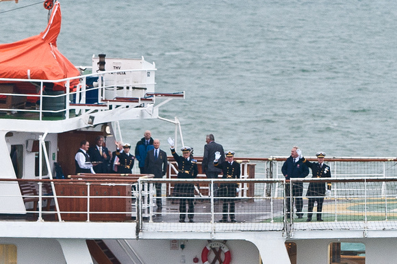 HRH The Princess Royal also joined in and waved towards our ship.