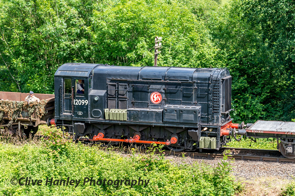 Class 08 shunter no 12099 dressed with an SNCF logo