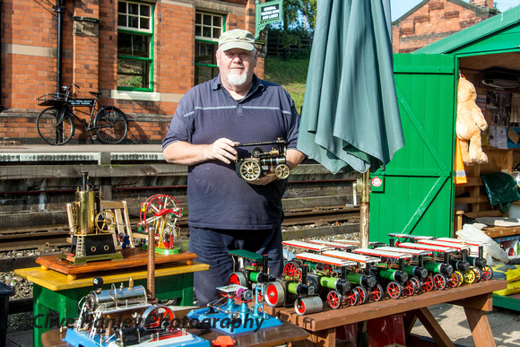 At Rothley station Paul Toms had some of his vast collection of Mamod engines on display.