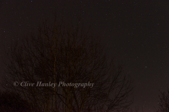 Later near midnight the clouds had dispersed and I was able to capture another image of the Comet Lovejoy.