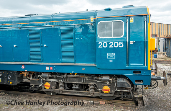 Two Class 20 locos were also around the turntable. They have recently been painted in the corporate blue livery of BR and (so I was told) will be used on the mainline but based here.