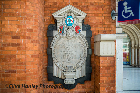 WW1 Memorial from the London Society of East Anglians.