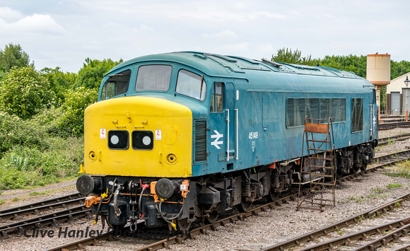 Class 45 "Peak" diesel no 45149 was standing at Toddington shed.