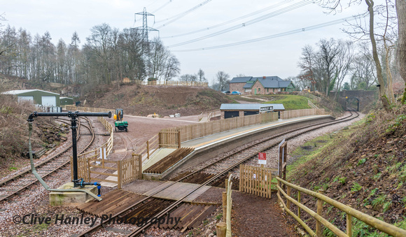 An overall view of Nunckley Hill station, the sidings and community centre