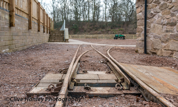 A narrow gauge track has been laid around the site.