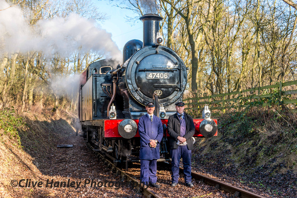 Driver Craig Stinchcombe and Fireman Simon ? pose for me at the front of 47406.