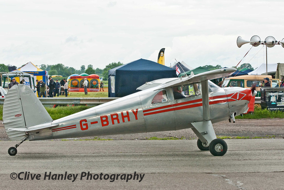 9.48am. G-BRHY Luscombe 8E Silvaire Deluxe moves towards the display area
