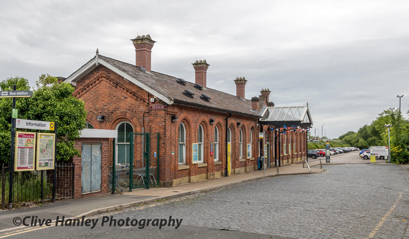Ormskirk station building. A newspaper kiosk used to be located at this end of the building.