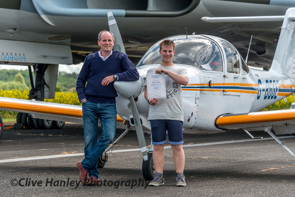 Callum Hasson had just qualified as a pilot. Congratulations from XM655