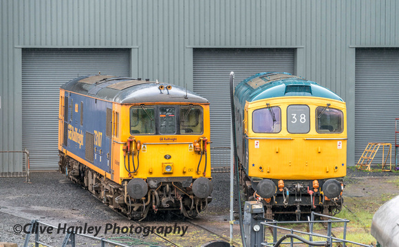 Standing outside the diesel depot at Kidderminster were these two locos.