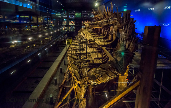 The wooden hulk of the Mary Rose has now been stabilised from rotting after 30 years of being sprayed with a water mixture.