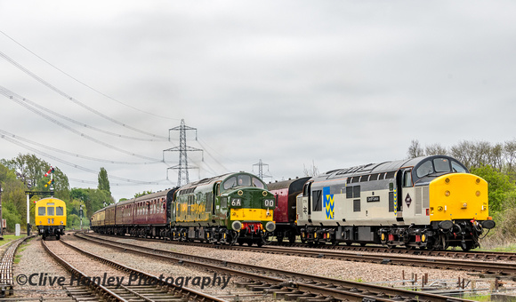 A contrast in liveries between two Class 37's