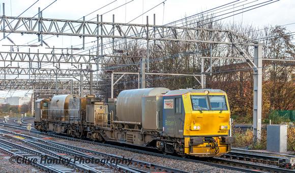 A RHTT (Rail Head Treatment Train) approached from the north.....