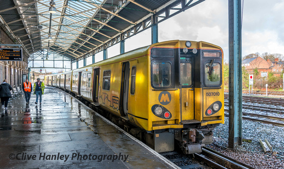 At Chester now and a shot of Merseyrail 3rd rail EMU 507010