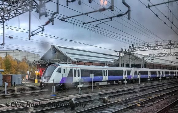 A Crossrail unit was seen to the south of Crewe.