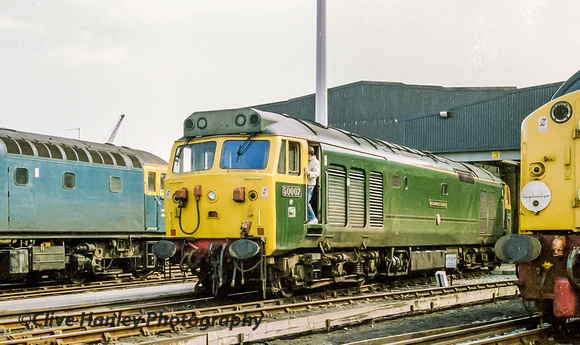 Class 50 no 50007 Sir Edward Elgar (now repainted into corporate blue and renumbered D407 Hercules)