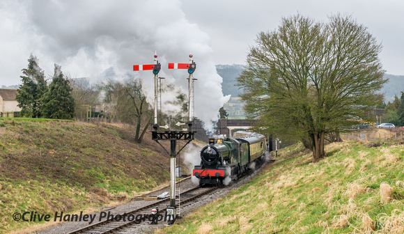 A drive to Winchcombe was rewarded with another departure shot as 7903 headed towards Greet tunnel.