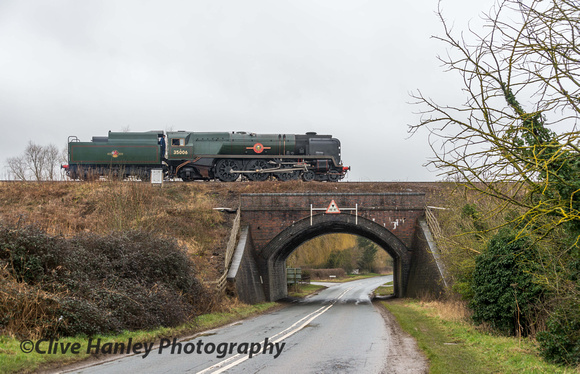 After nipping off to Long Marston I managed to catch a shot  of 35006 crossing the B4632 bridge on my return