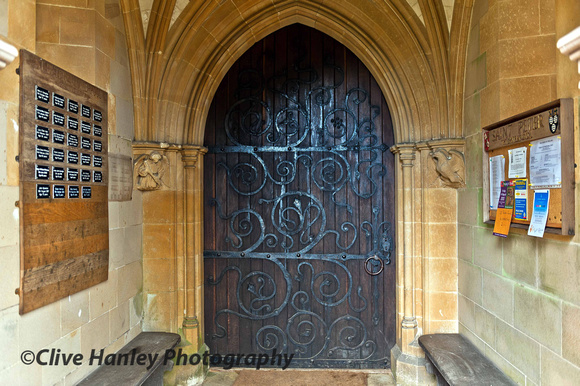 The entrance porch to St Peter's Church Widmerpool.