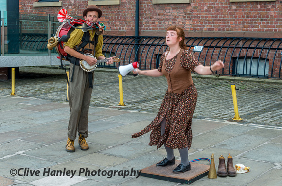 A one man band and clog dancer