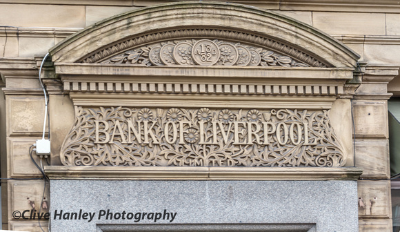 The pigeons were on the ledge above the old Bank of Liverpool Limited - AD 1882