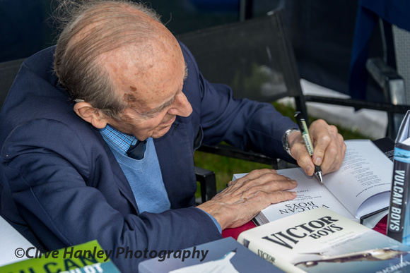 Tony Blackman was signing copies of his latest book. Tony was test pilot for Avro.
