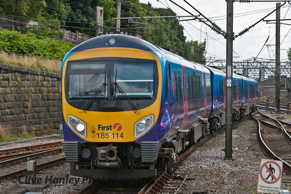185114 arrives from Manchester Airport with the 16.00 service to Barrow in Furness.