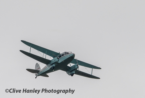 Wearing the livery of Scillonia Airways is G-AHAG - de Havilland D.H.89 Dragon Rapide.