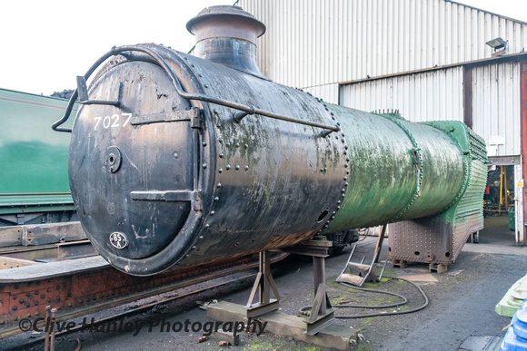 The boiler from Castle Class 4-6-0 no 7027 Thornbury Castle