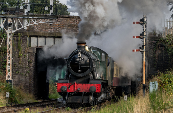 Departure of 6990 Witherslack Hall with the 9am service to Leicester.