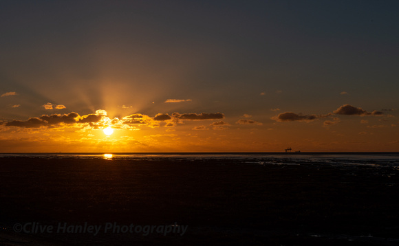 Sunset over Southport beach