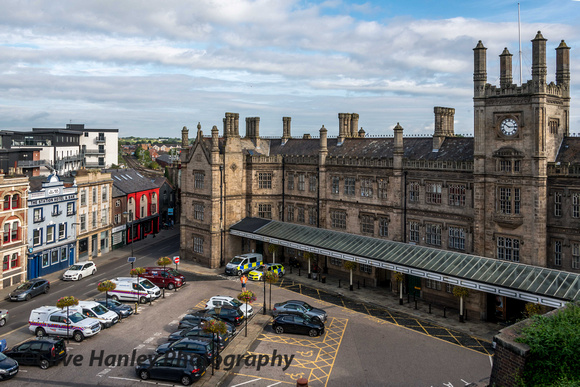 A view over the station forecourt ...and a zoom....