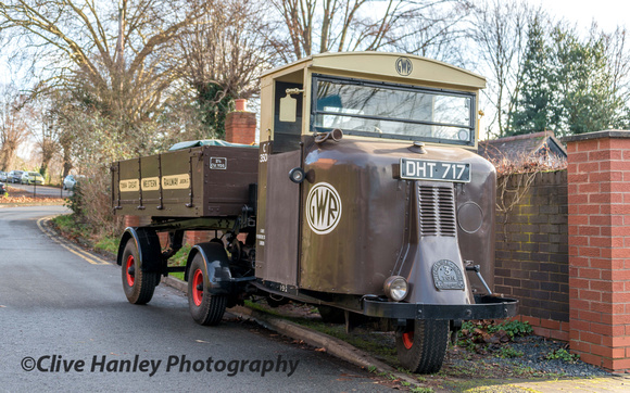 A Scammell 3 ton wagon was parked outside the station.