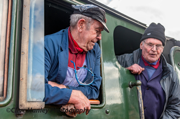 Driver Ray Poole with loco owner John Cameron