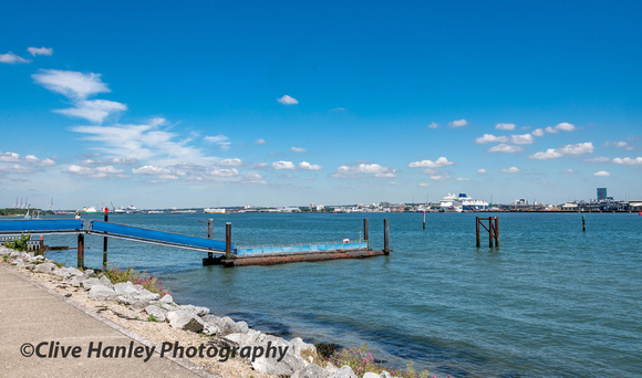 The view across Southampton water from Hythe Marina.