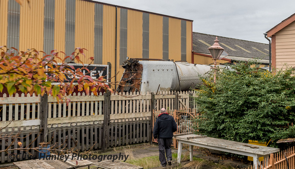 Over the fence was the boiler from 34070 Manston