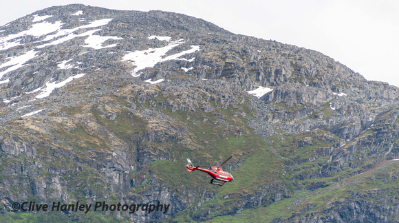 One of the helicopter flights to view the glacier.