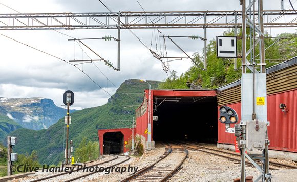 A closer view of the two lines out of Myrdal.