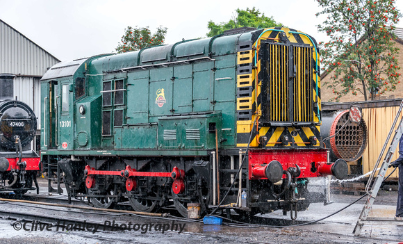 Class 08 shunter no 13101 was getting a wash and brush up