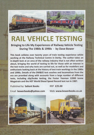 Dave Bower has published a book all about his work with Railway Vehicle Testing.