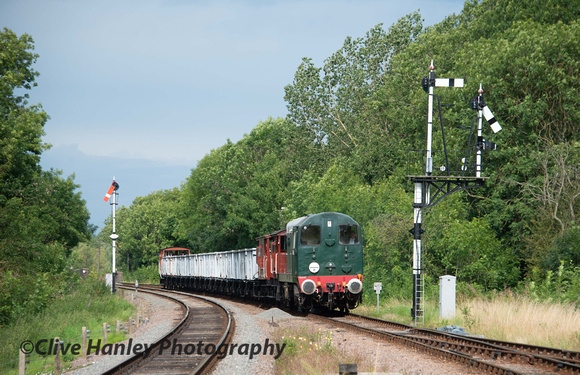 Class 20 no D8098 approaches Swithland with the mineral wagons.