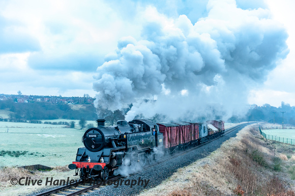 Today featured Standard Class 4MT 2-6-4T no 80098 on a short freight.