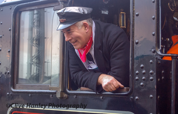 Driver Ray Churchill chats to passengers.