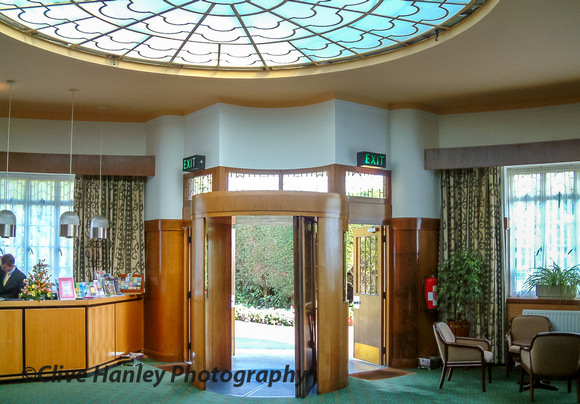 The entrance lobby at the Portelet Hotel
