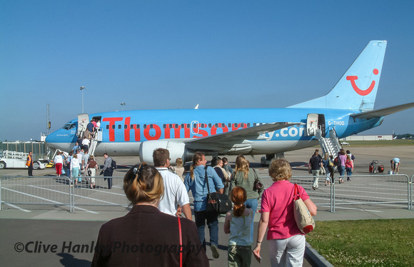 Flying from the very short lived commercial airport at Coventry with Thomson Holidays.