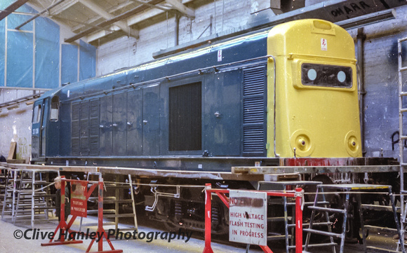 Class 20 no 20136 in the paint shop.