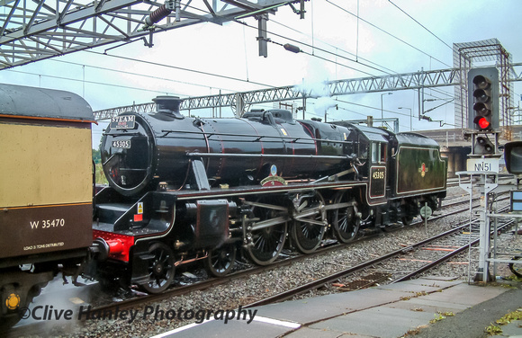 Stanier Black 5 no 45305 is carrying the nameplate of Alderman A.E.Draper.