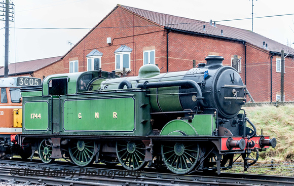 Gresley designed Class N2 no 69523 (as 1744) was out of use in the sidings.