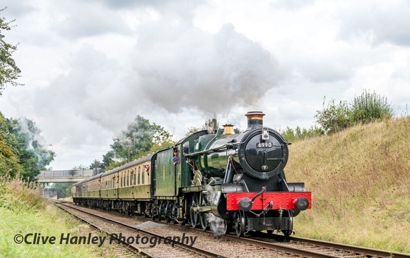 Hawksworth "Modified" Hall Class 4-6-0 no 6990 Witherslack Hall on the 2.30 is being driven by Craig Stinchcombe